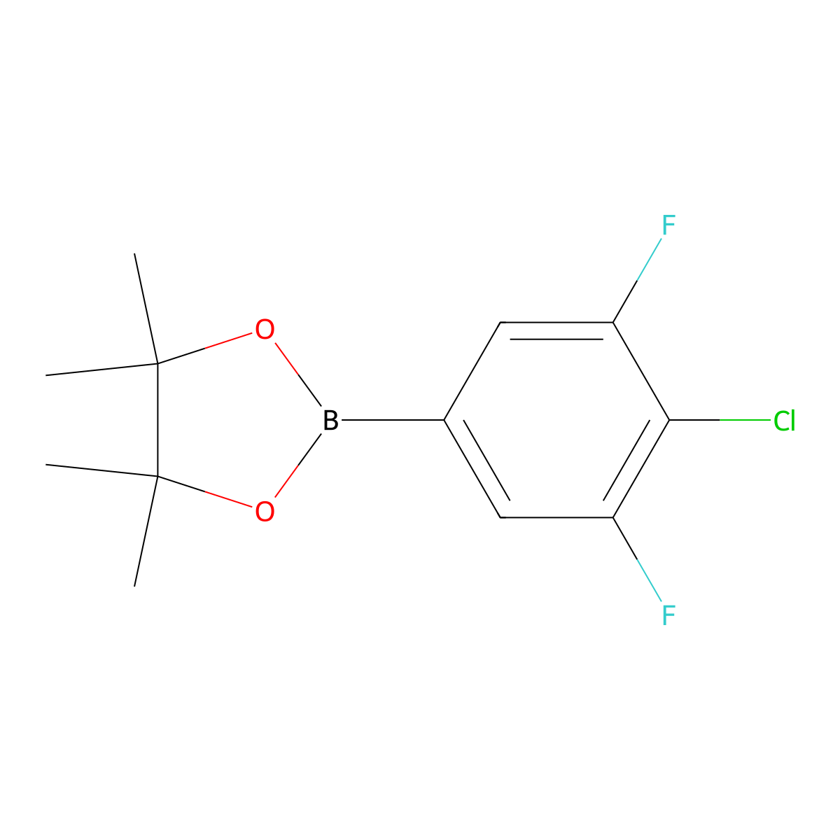2-(4-Chloro-3,5-difluorophenyl)-4,4,5,5-tetramethyl-1,3,2-dioxaborolane molecular structure, CAS 1165935-96-5