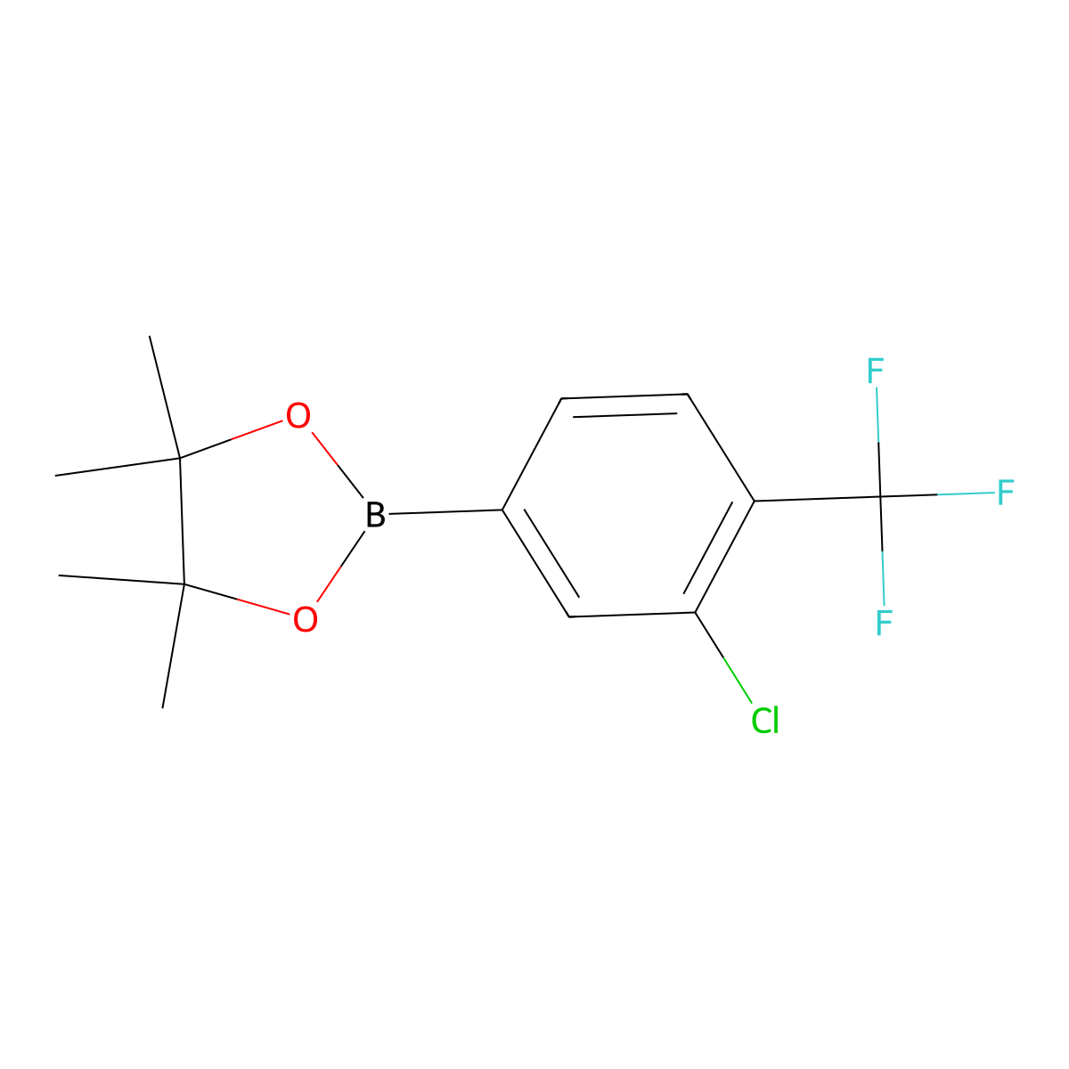 2-(3-Chloro-4-(trifluoromethyl)phenyl)-4,4,5,5-tetramethyl-1,3,2-dioxaborolane molecular structure, CAS 1165935-97-6
