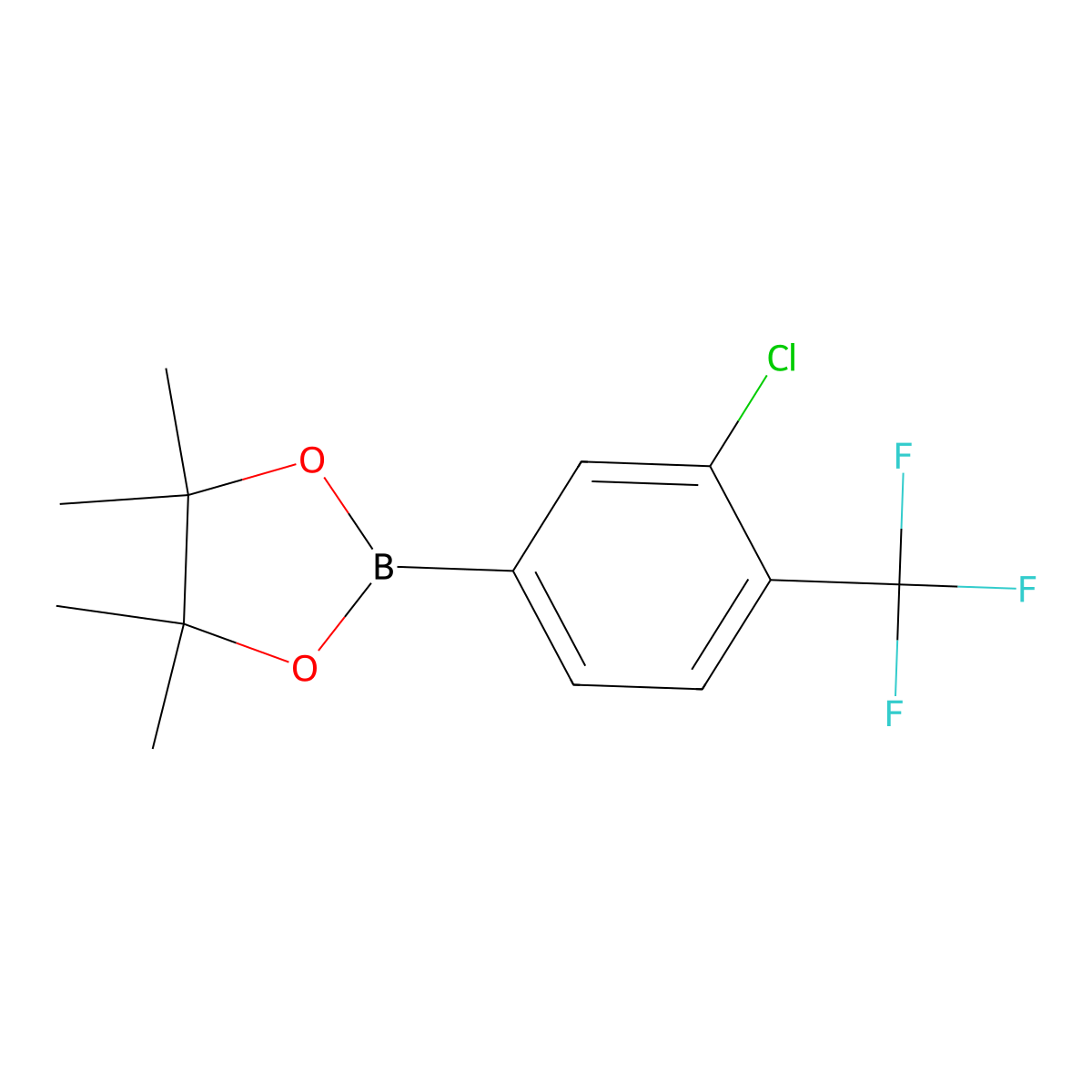 2-(3-Chloro-4-(trifluoromethyl)phenyl)-4,4,5,5-tetramethyl-1,3,2-dioxaborolane molecular structure, CAS 1165935-97-6