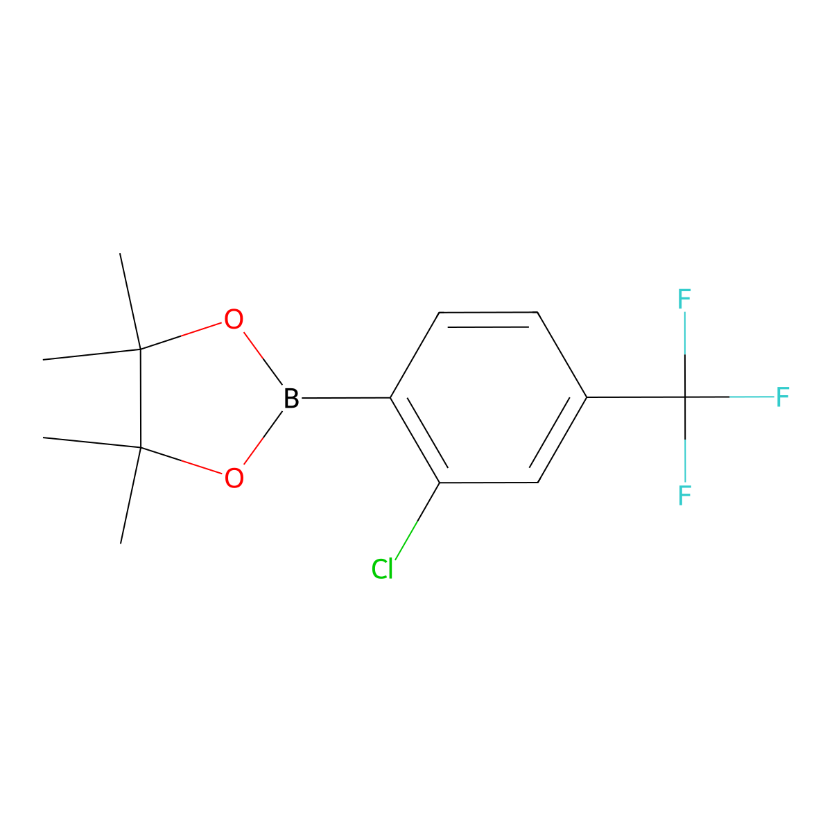 2-(2-Chloro-4-(trifluoromethyl)phenyl)-4,4,5,5-tetramethyl-1,3,2-dioxaborolane molecular structure, CAS 1165935-98-7