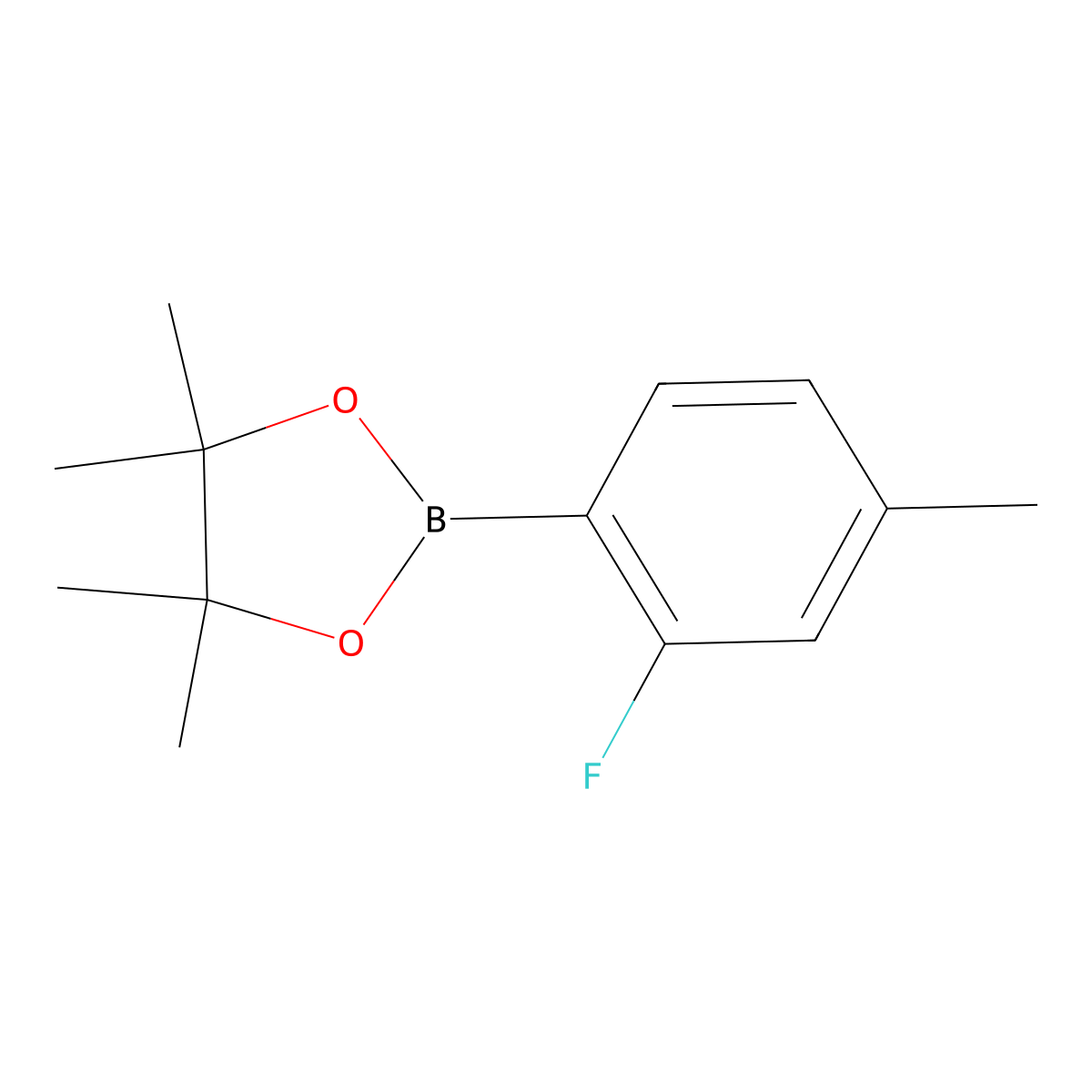 2-(2-Fluoro-4-methylphenyl)-4,4,5,5-tetramethyl-1,3,2-dioxaborolane molecular structure, CAS 1165936-03-7