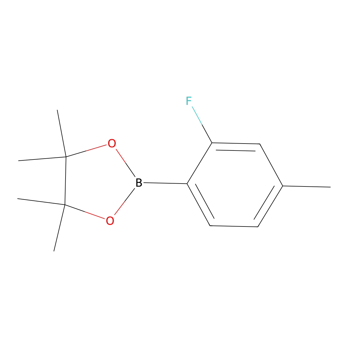 2-(2-Fluoro-4-methylphenyl)-4,4,5,5-tetramethyl-1,3,2-dioxaborolane molecular structure, CAS 1165936-03-7