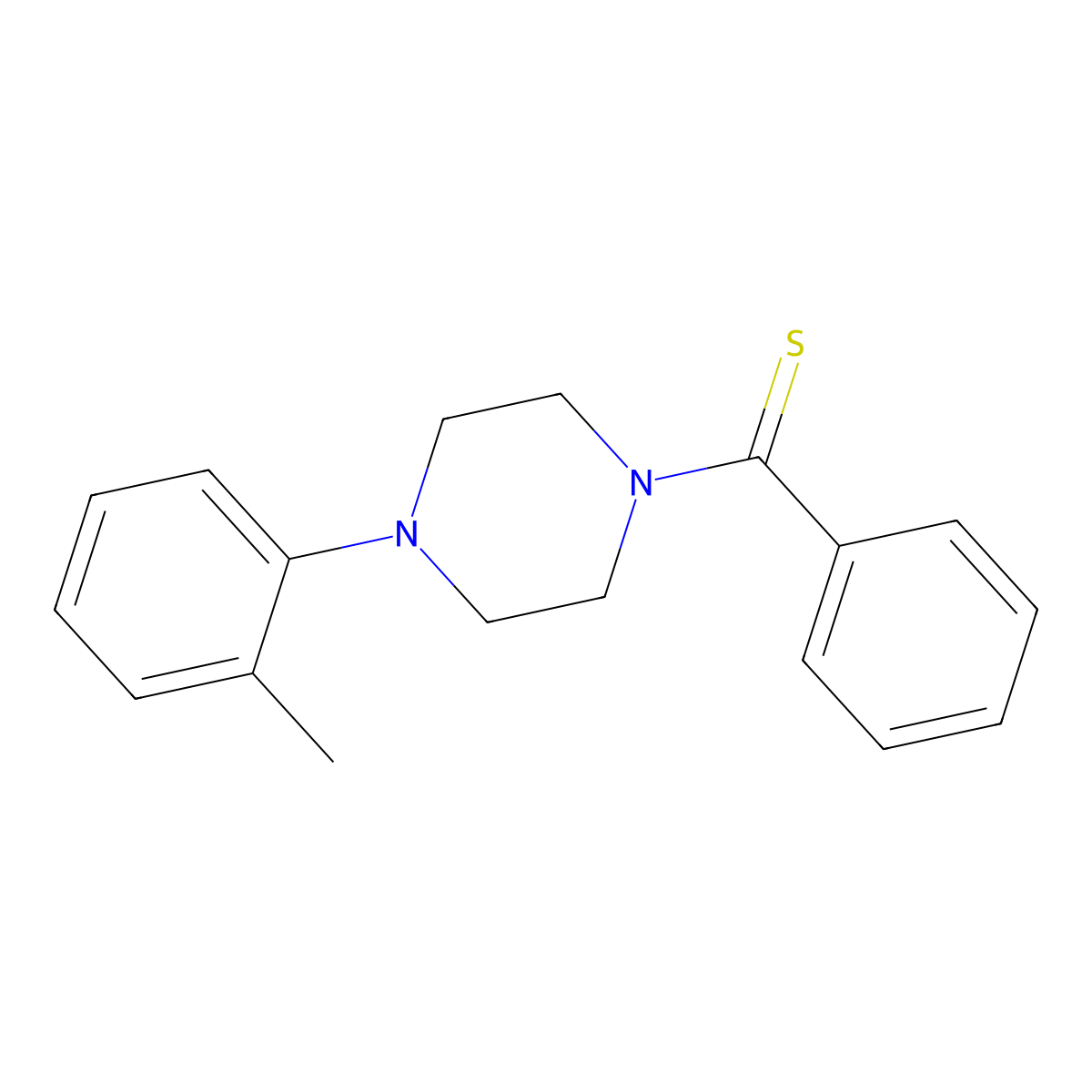 [4-(2-Methylphenyl)piperazin-1-yl]-phenylmethanethione molecular structure, CAS 116594-96-8