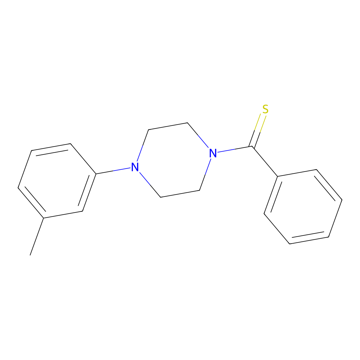 [4-(3-Methylphenyl)piperazin-1-yl](phenyl)methanethione molecular structure, CAS 116594-97-9