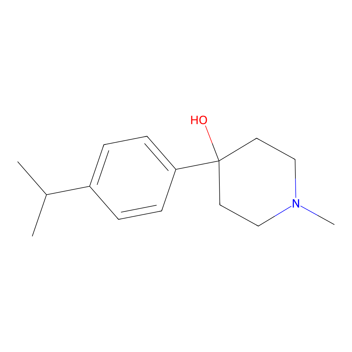 4-Hydroxy-4-(4-iso-propylphenyl)-1-methylpiperidine molecular structure, CAS 116595-04-1