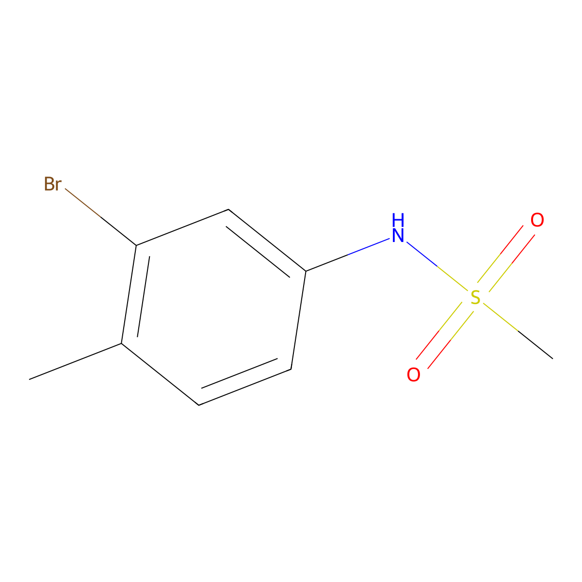 N-(3-bromo-4-methylphenyl)methanesulfonamide molecular structure, CAS 116598-91-5