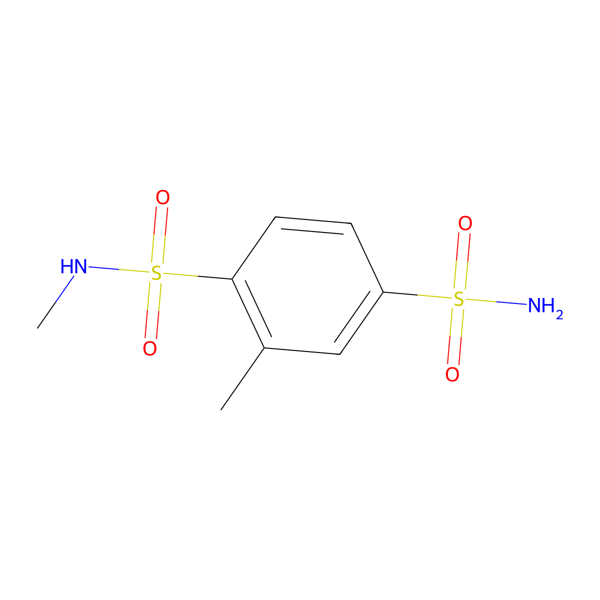 1-N,2-dimethylbenzene-1,4-disulfonamide molecular structure, CAS 116598-98-2