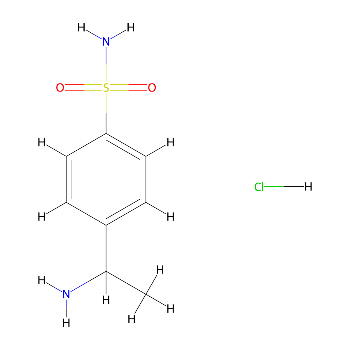 4-(1-Aminoethyl)benzene-1-sulfonamide hydrochloride molecular structure, CAS 116599-30-5