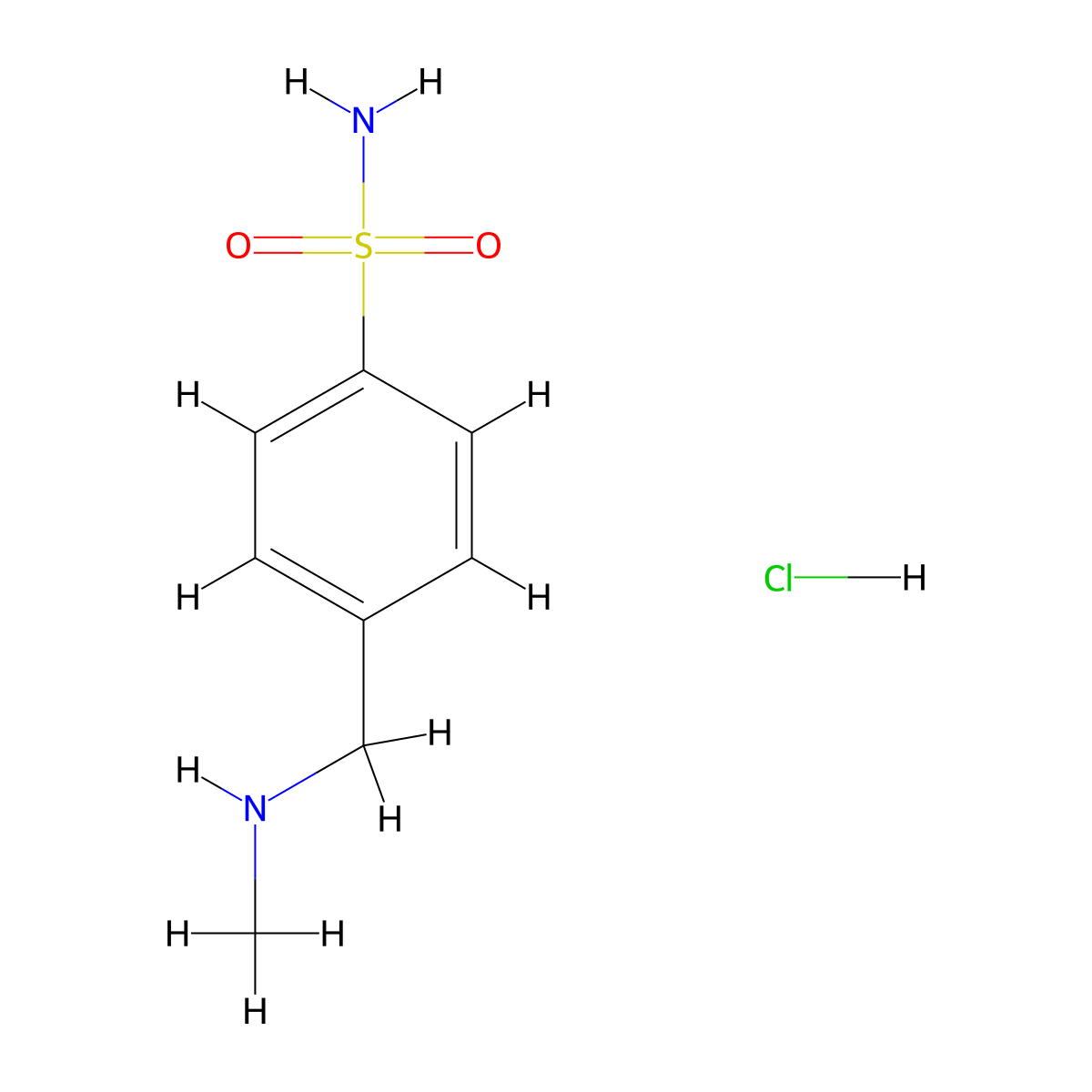 4-((Methylamino)methyl)benzene-1-sulfonamide hydrochloride molecular structure, CAS 116599-33-8