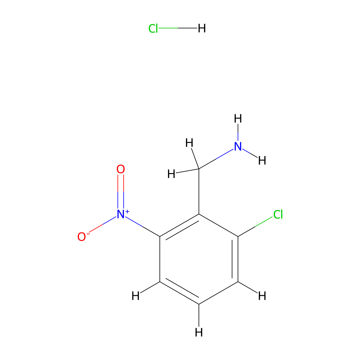 (2-Chloro-6-nitrophenyl)methanamine hydrochloride molecular structure, CAS 116599-40-7