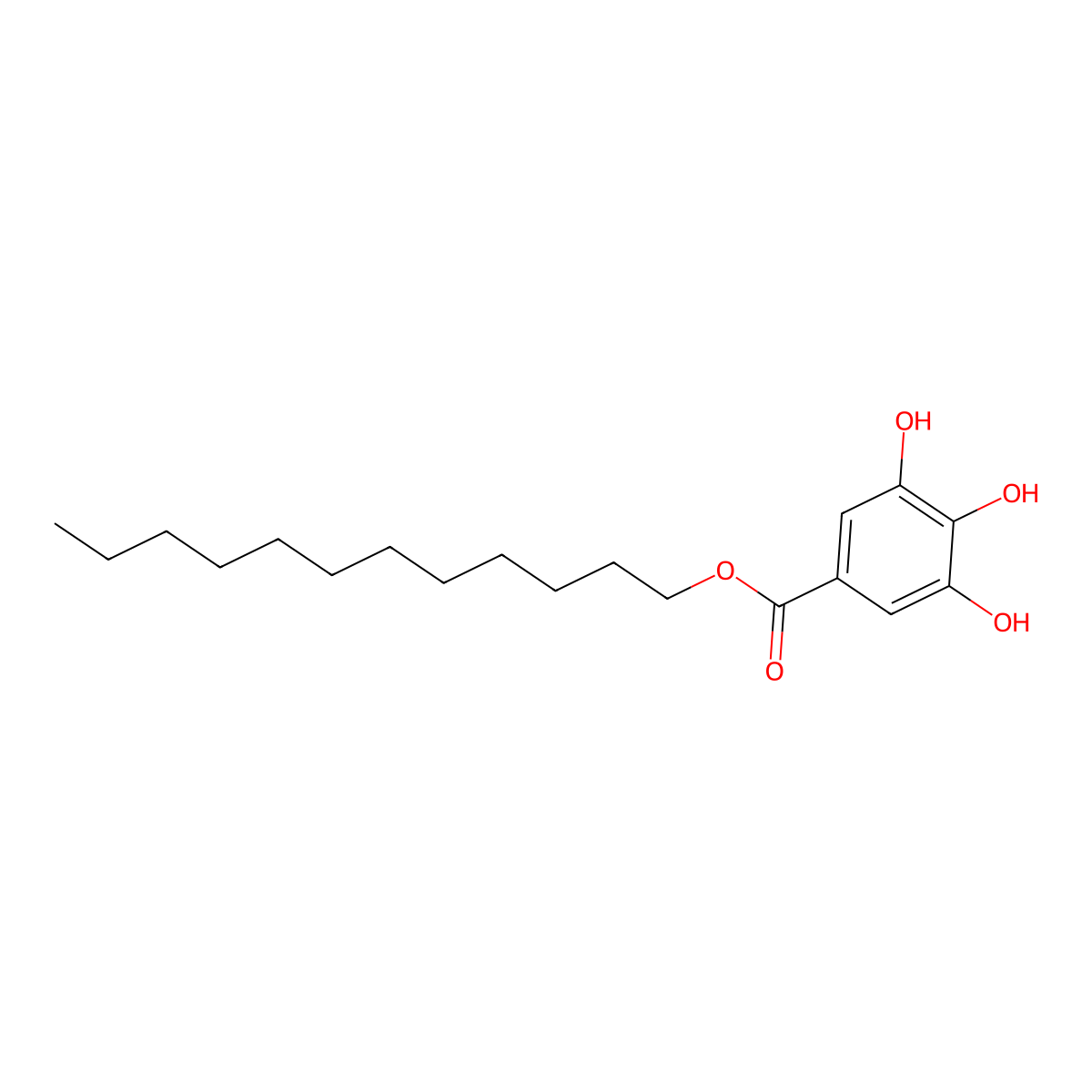 Dodecyl Gallate molecular structure, CAS 1166-52-5