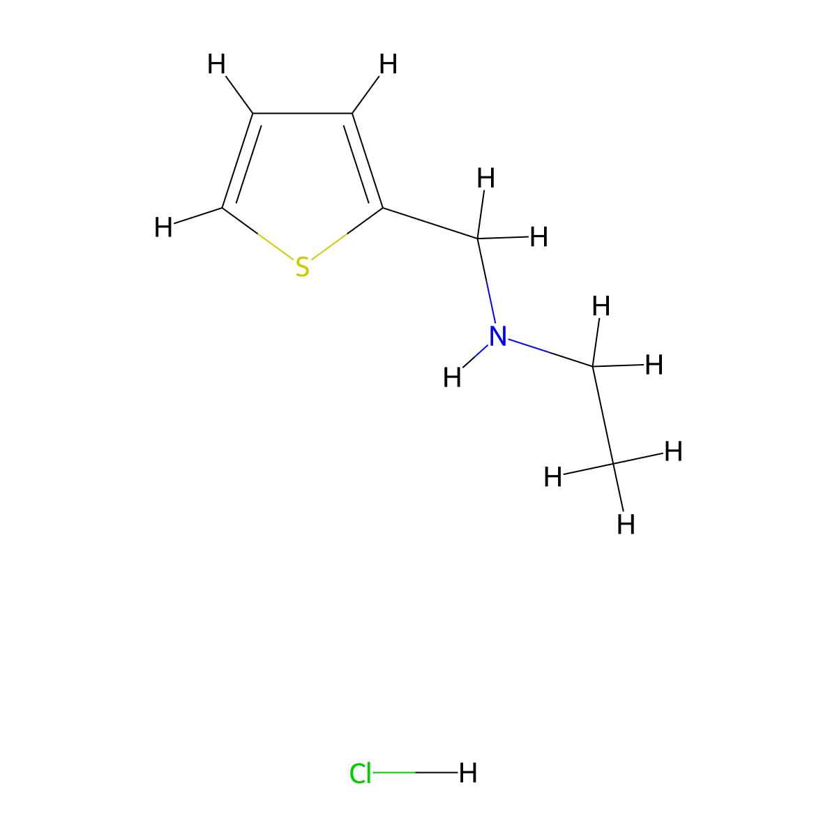 Ethyl[(thiophen-2-yl)methyl]amine hydrochloride molecular structure, CAS 116600-48-7