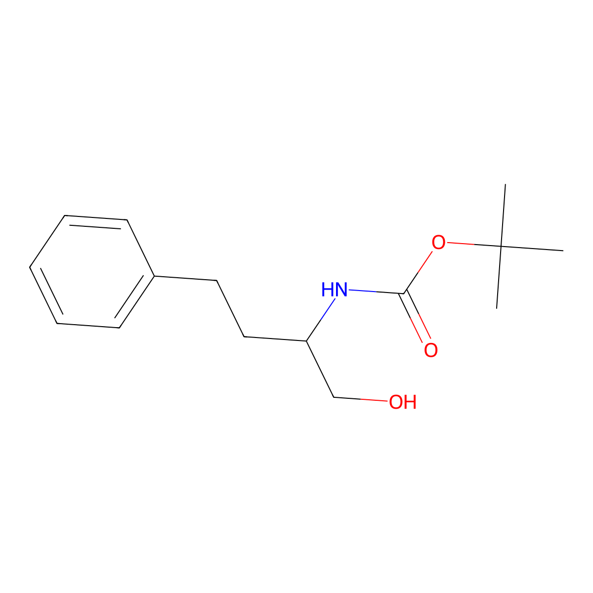 tert-butyl N-[(2S)-1-hydroxy-4-phenylbutan-2-yl]carbamate molecular structure, CAS 116611-54-2