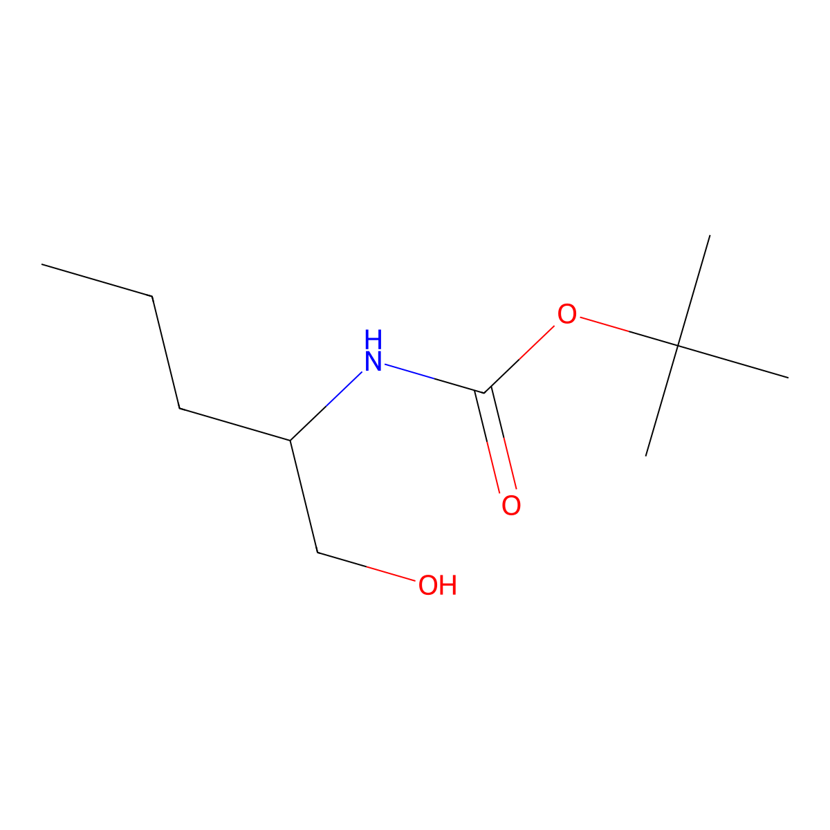 (S)-tert-Butyl (1-hydroxypentan-2-yl)carbamate molecular structure, CAS 116611-55-3