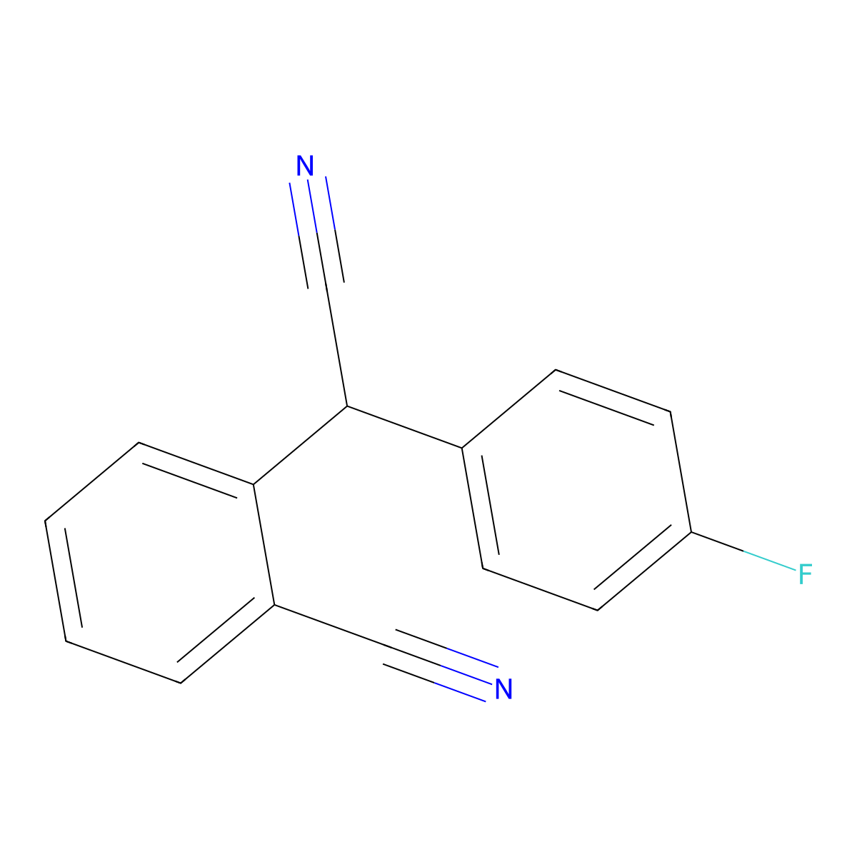 2-(Cyano(4-fluorophenyl)methyl)benzonitrile molecular structure, CAS 116617-31-3