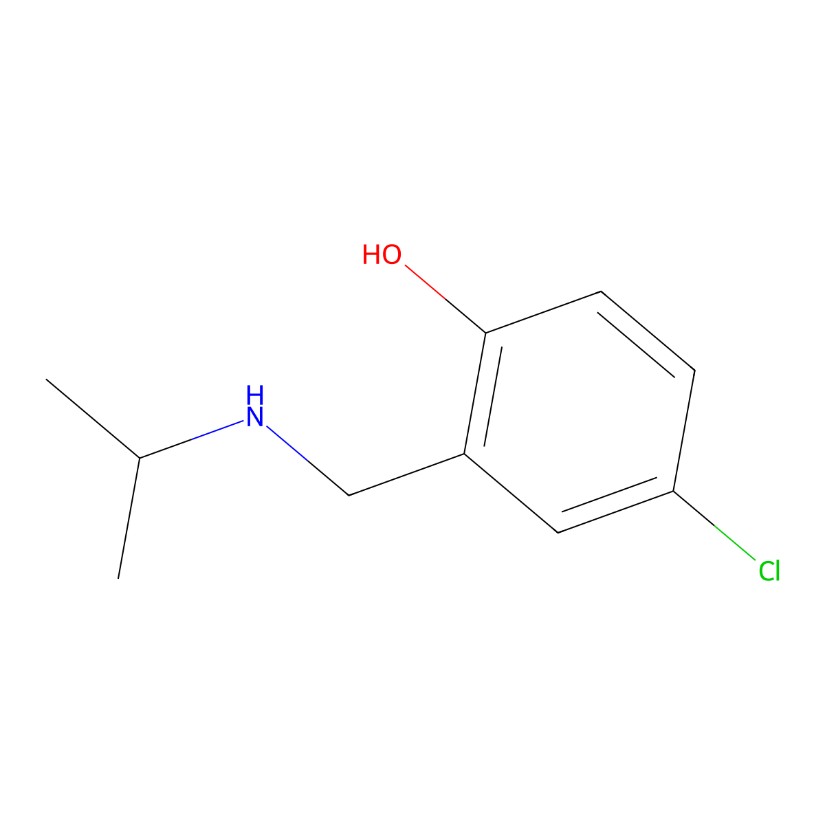 4-Chloro-2-{[(propan-2-yl)amino]methyl}phenol molecular structure, CAS 116618-18-9