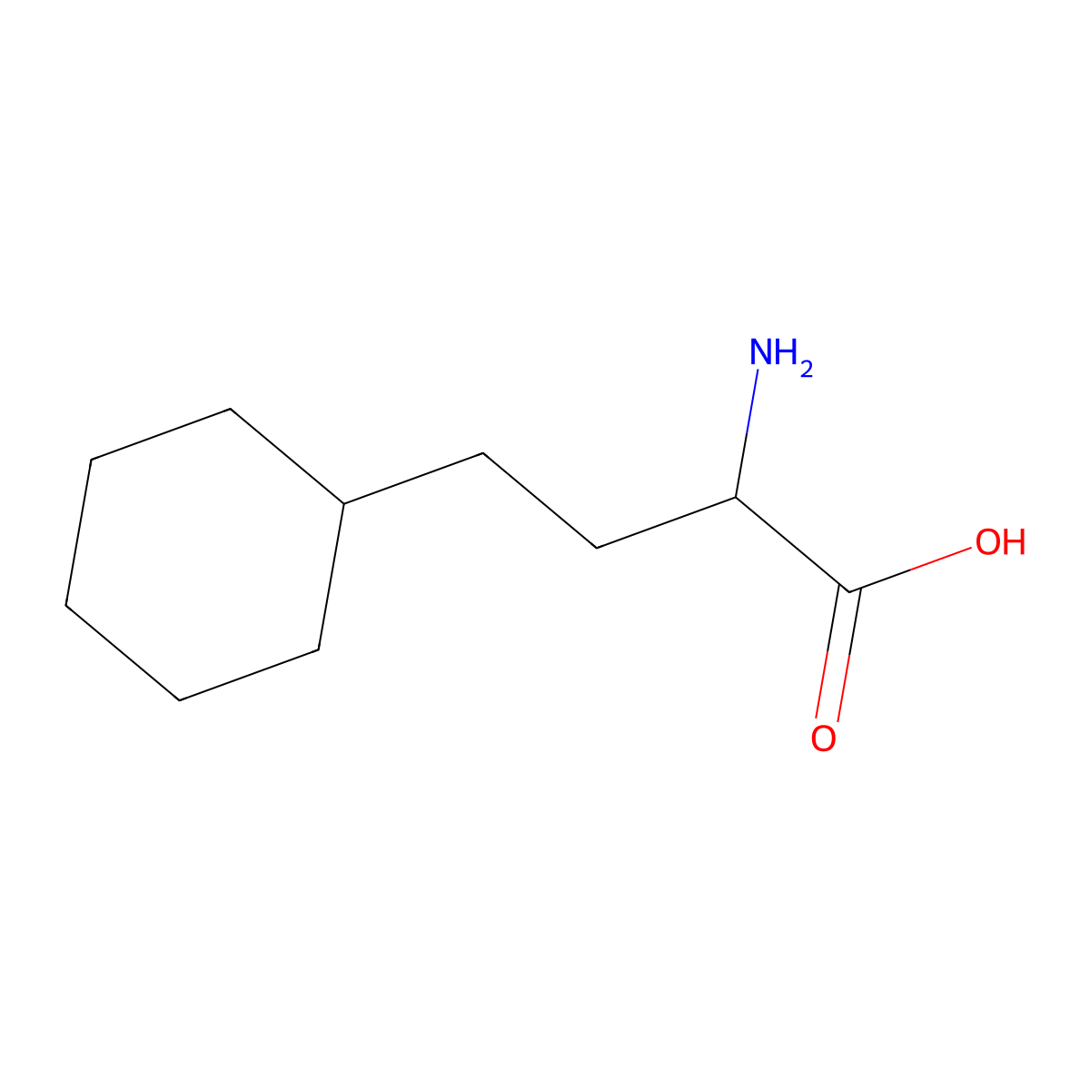 (S)-2-amino-4-cyclohexylbutanoic acid molecular structure, CAS 116622-38-9