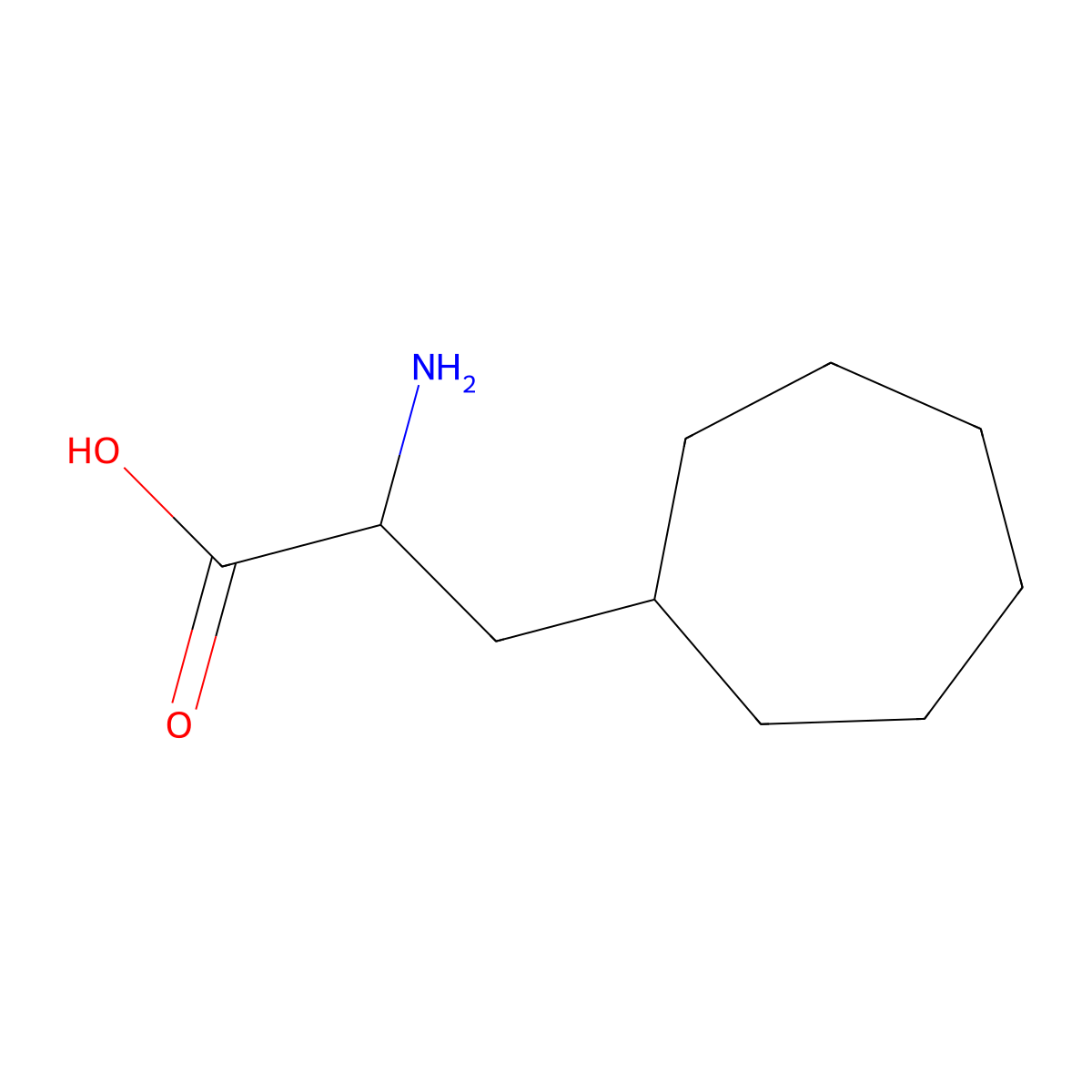 2-Amino-3-cycloheptylpropanoic acid molecular structure, CAS 116622-74-3