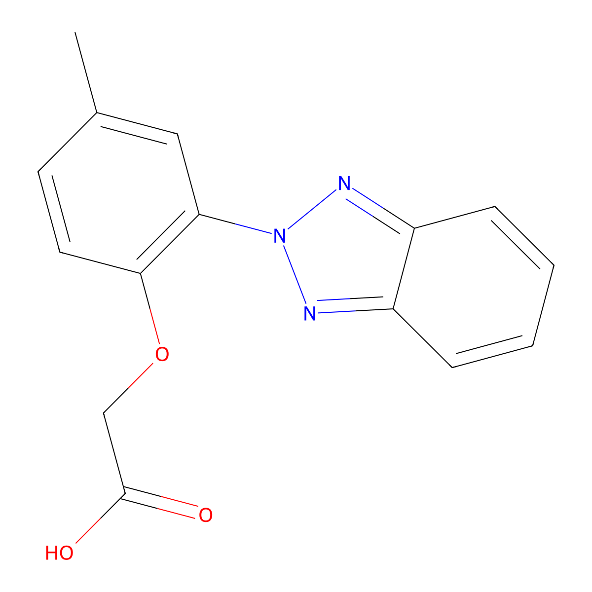 [2-(2H-1,2,3-benzotriazol-2-yl)-4-methylphenoxy]acetic acid molecular structure, CAS 116628-20-7
