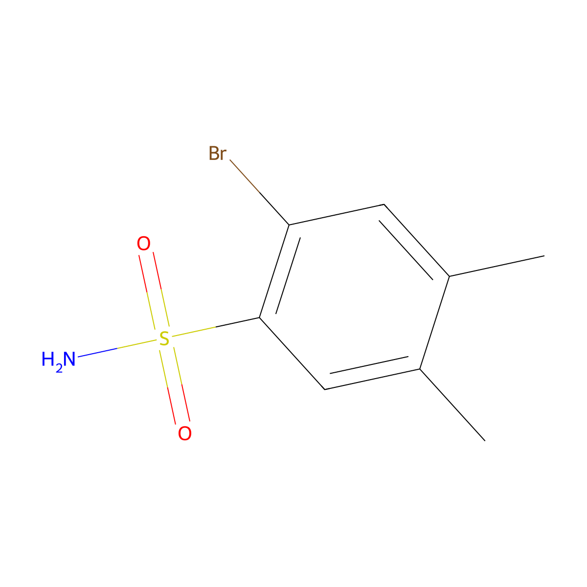 2-Bromo-4,5-dimethylbenzenesulfonamide molecular structure, CAS 1166299-11-1