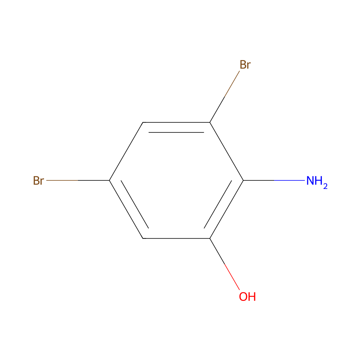 2-Amino-3,5-dibromophenol molecular structure, CAS 116632-17-8