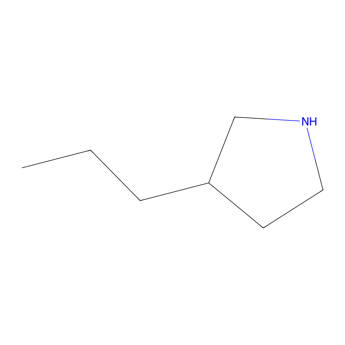 3-Propylpyrrolidine molecular structure, CAS 116632-47-4