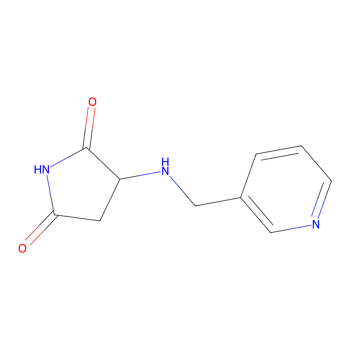 3-[(Pyridin-3-ylmethyl)amino]pyrrolidine-2,5-dione molecular structure, CAS 116632-81-6