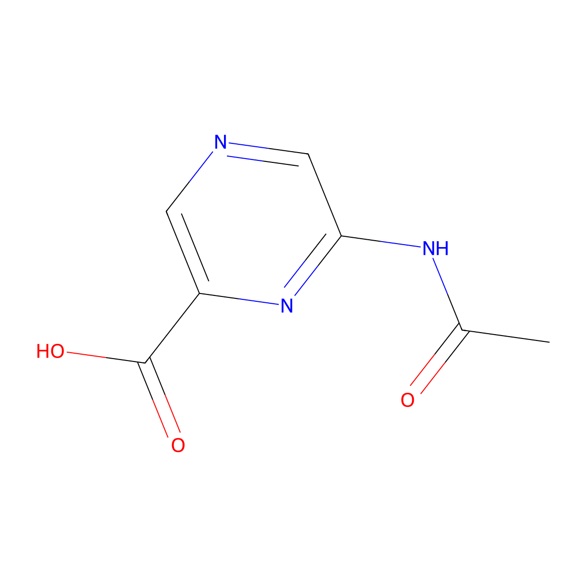 6-Acetamidopyrazine-2-carboxylic acid molecular structure, CAS 116636-57-8