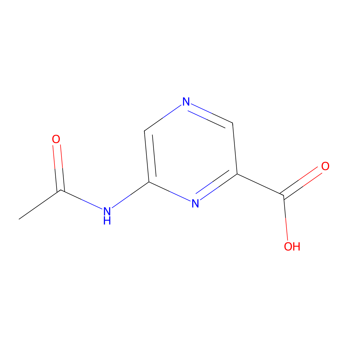 6-Acetamidopyrazine-2-carboxylic acid molecular structure, CAS 116636-57-8