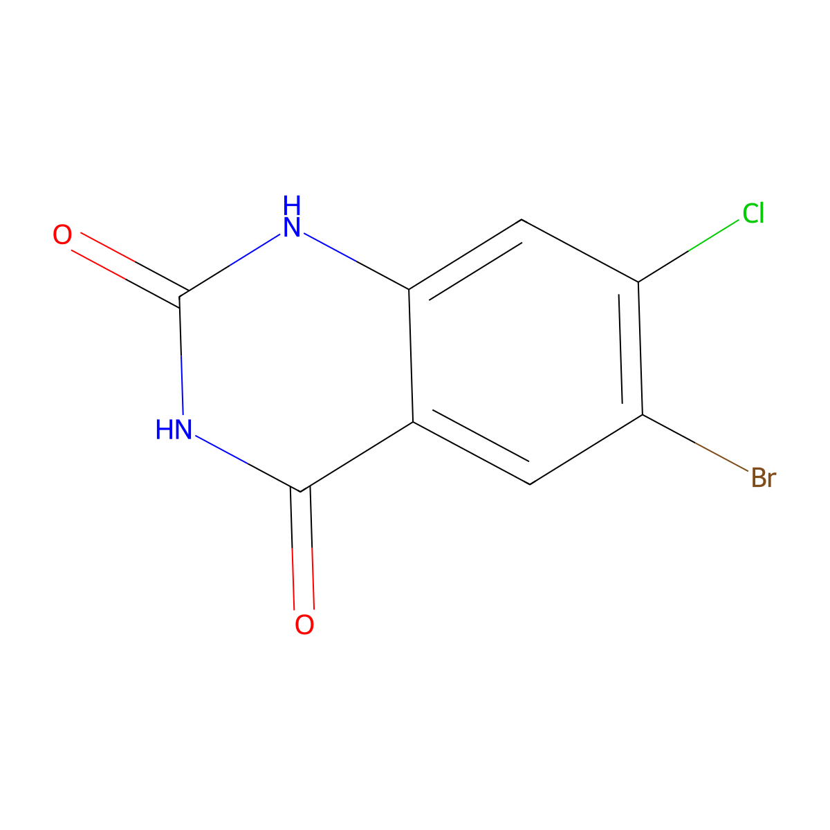 6-Bromo-7-chloroquinazoline-2,4-diol molecular structure, CAS 1166378-30-8