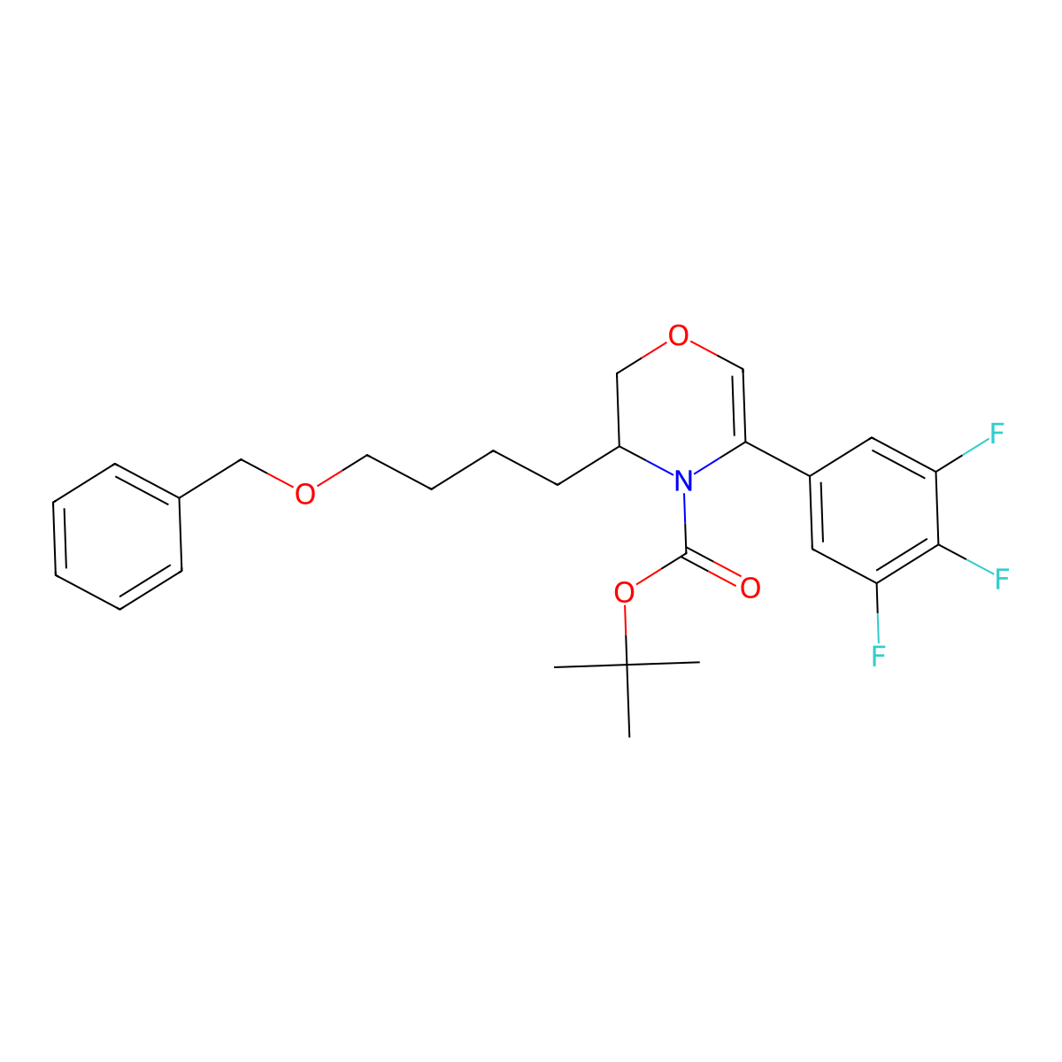 tert-Butyl 3-(4-(benzyloxy)butyl)-5-(3,4,5-trifluorophenyl)-2H-1,4-oxazine-4(3H)-carboxylate molecular structure, CAS 1166394-99-5