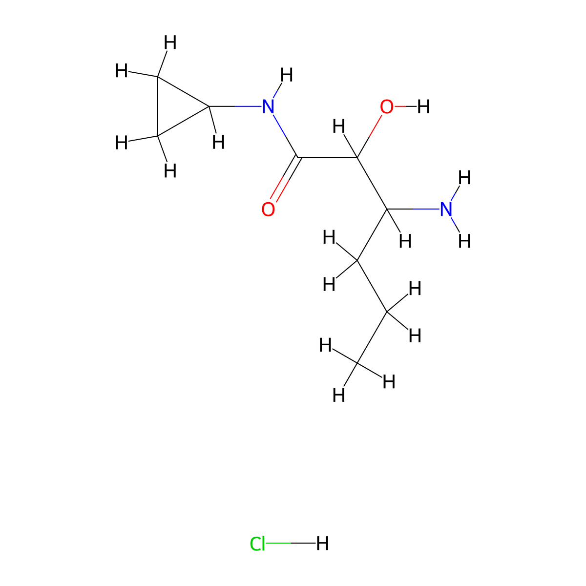 3-Amino-N-cyclopropyl-2-hydroxyhexanamide hydrochloride molecular structure, CAS 1166397-39-2