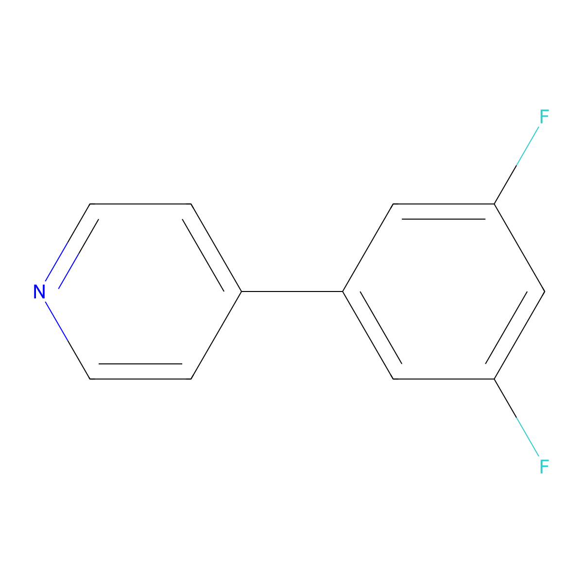 4-(3,5-Difluorophenyl)pyridine molecular structure, CAS 1166397-62-1
