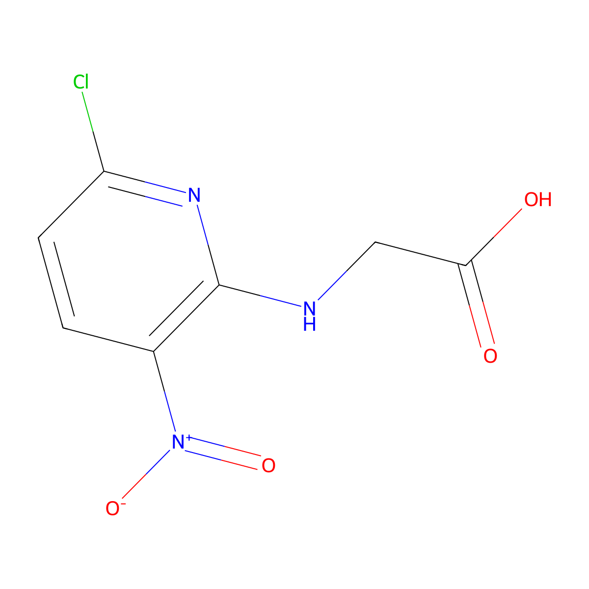 2-[(6-Chloro-3-nitro-2-pyridinyl)amino]acetic acid molecular structure, CAS 116640-05-2