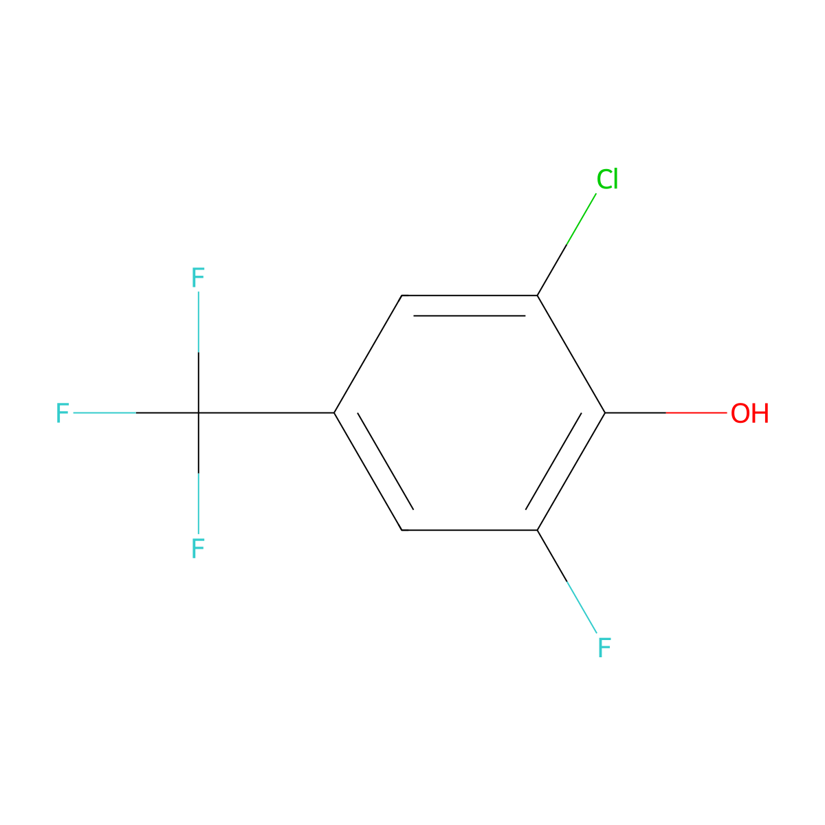 2-Chloro-6-fluoro-4-(trifluoromethyl)phenol molecular structure, CAS 116640-09-6