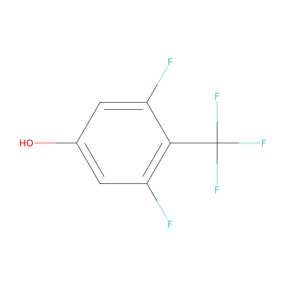 3,5-Difluoro-4-(trifluoromethyl)phenol molecular structure, CAS 116640-11-0