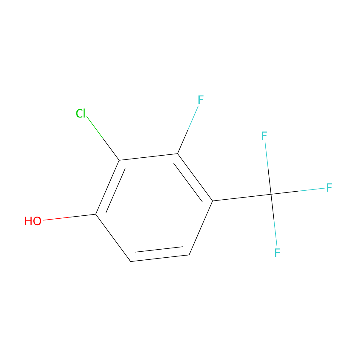 2-Chloro-3-fluoro-4-(trifluoromethyl)phenol molecular structure, CAS 116640-13-2