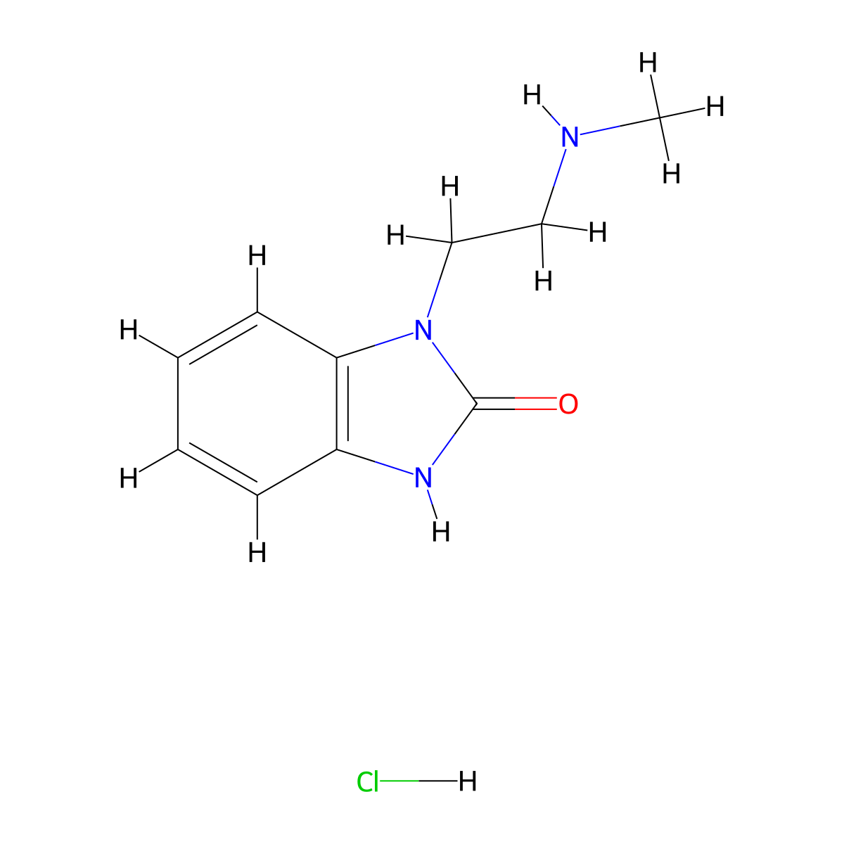 1-[2-(methylamino)ethyl]-1H-1,3-benzodiazol-2-ol hydrochloride molecular structure, CAS 116643-71-1