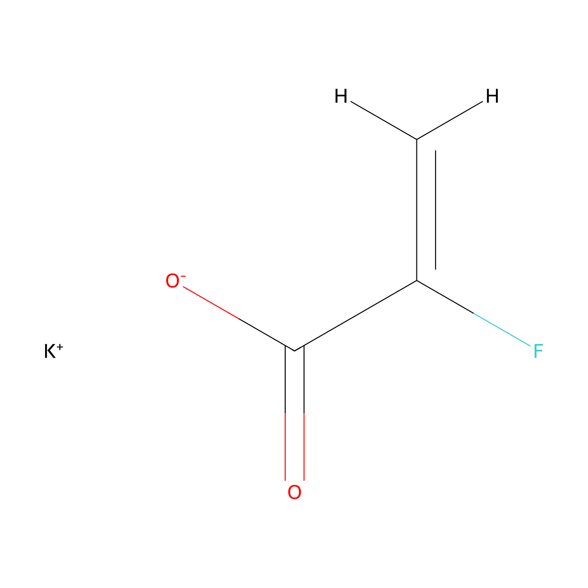 Potassium 2-fluoroacrylate molecular structure, CAS 116653-51-1