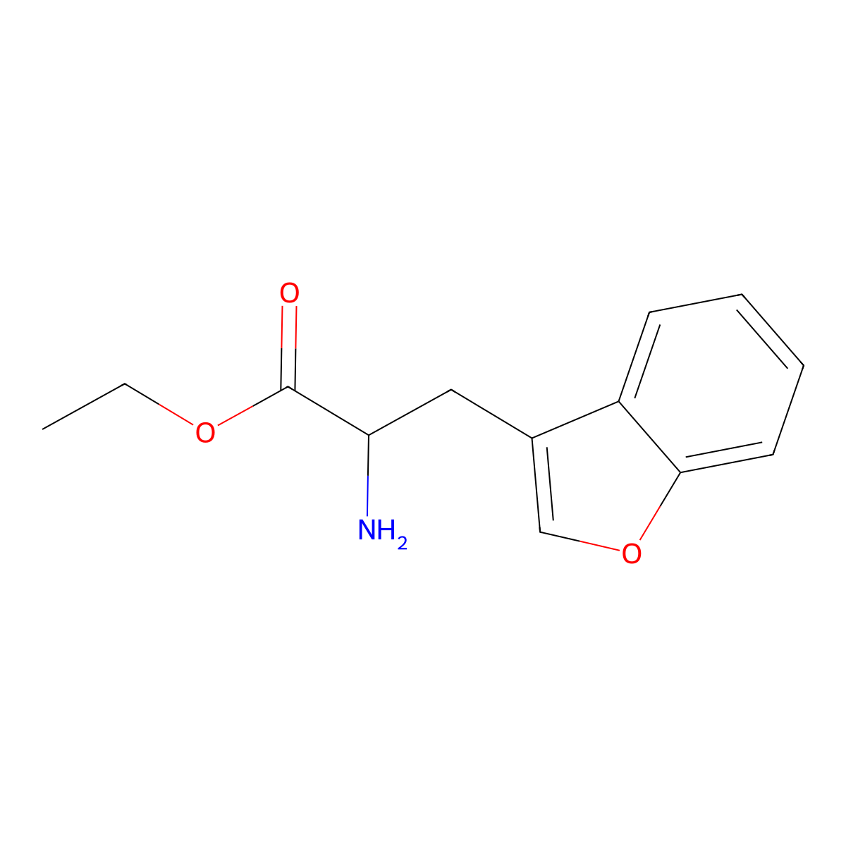 Ethyl 2-amino-3-(1-benzofuran-3-yl)propanoate molecular structure, CAS 116654-81-0
