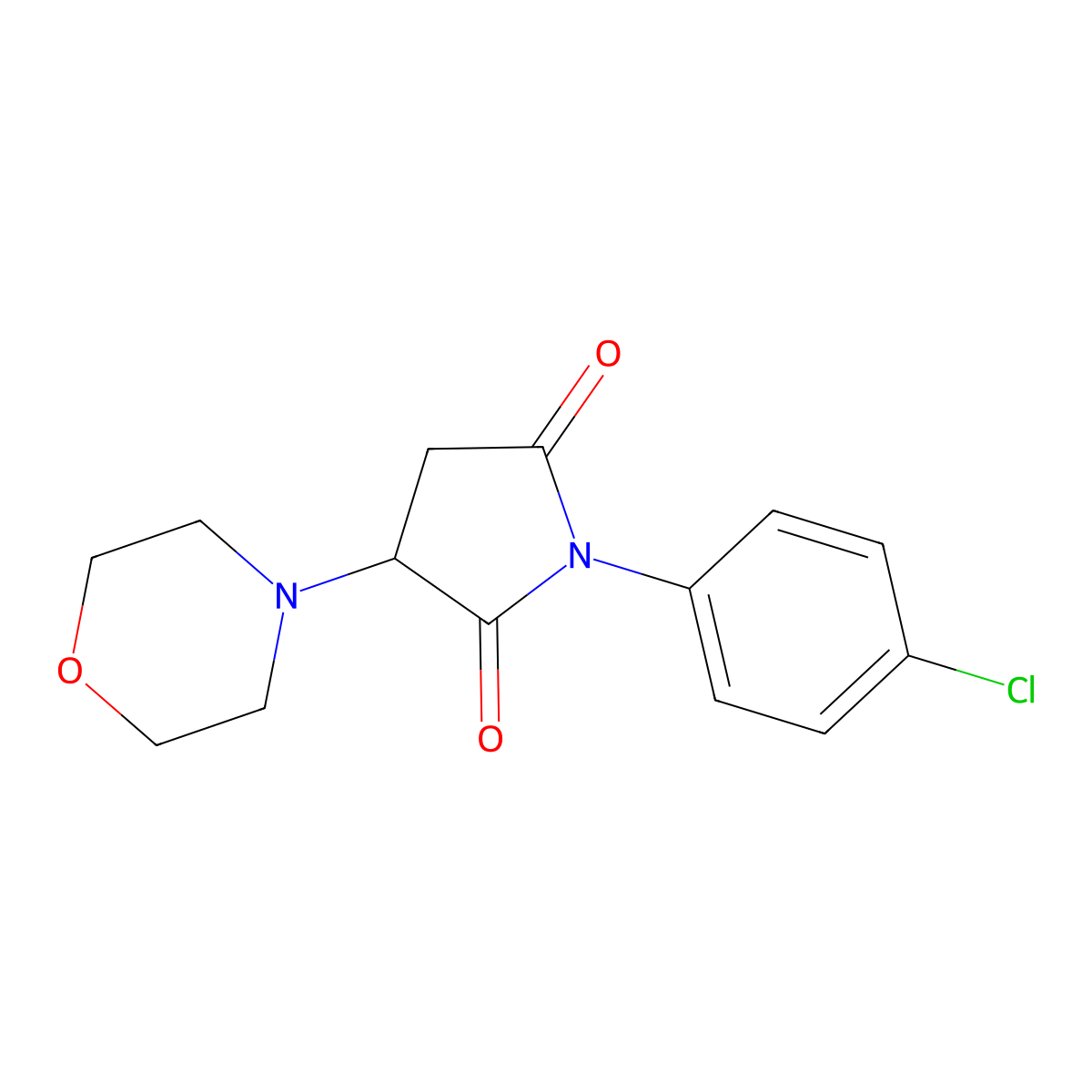 1-(4-Chlorophenyl)-3-(morpholin-4-yl)pyrrolidine-2,5-dione molecular structure, CAS 116659-42-8