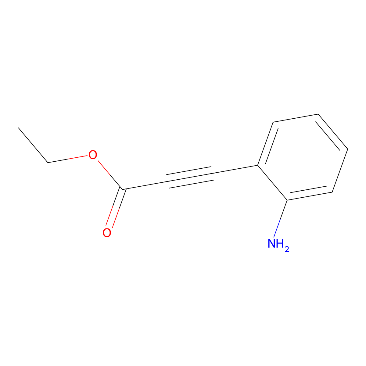 Ethyl 3-(2-aminophenyl)prop-2-ynoate molecular structure, CAS 116659-85-9