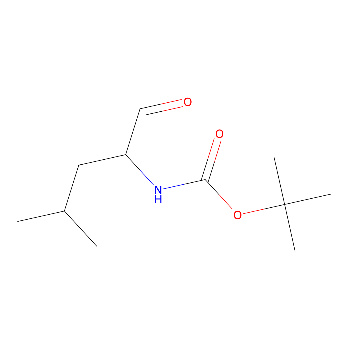 Carbamic acid, [(1R)-1-formyl-3-methylbutyl]-, 1,1-dimethylethyl ester molecular structure, CAS 116662-96-5