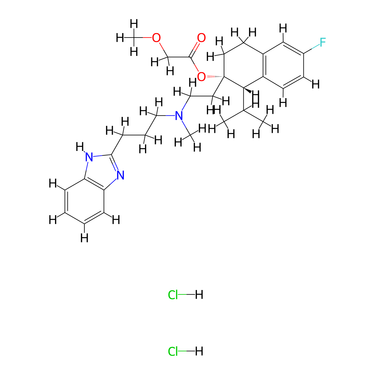 Mibefradil Dihydrochloride molecular structure, CAS 116666-63-8