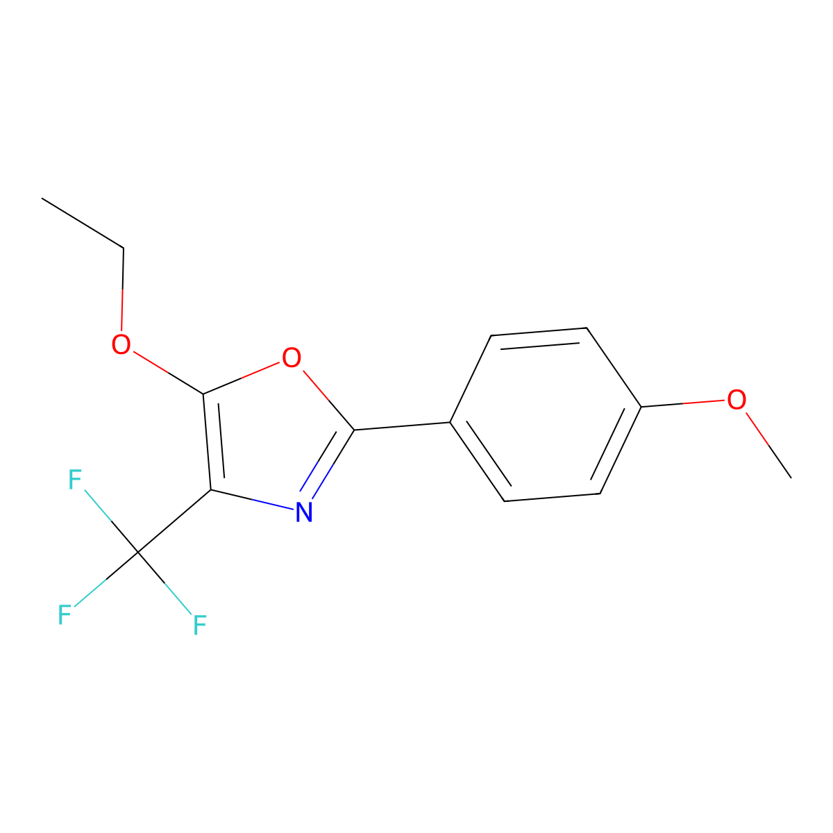 5-Ethoxy-2-(4-methoxyphenyl)-4-(trifluoromethyl)-1,3-oxazole molecular structure, CAS 116671-97-7