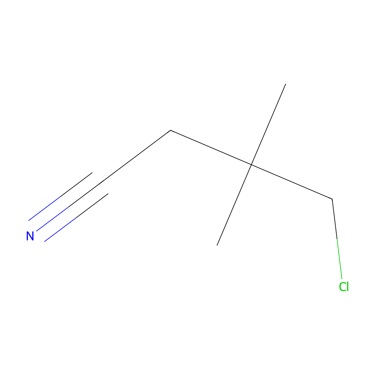 4-Chloro-3,3-dimethylbutanenitrile molecular structure, CAS 116673-94-0