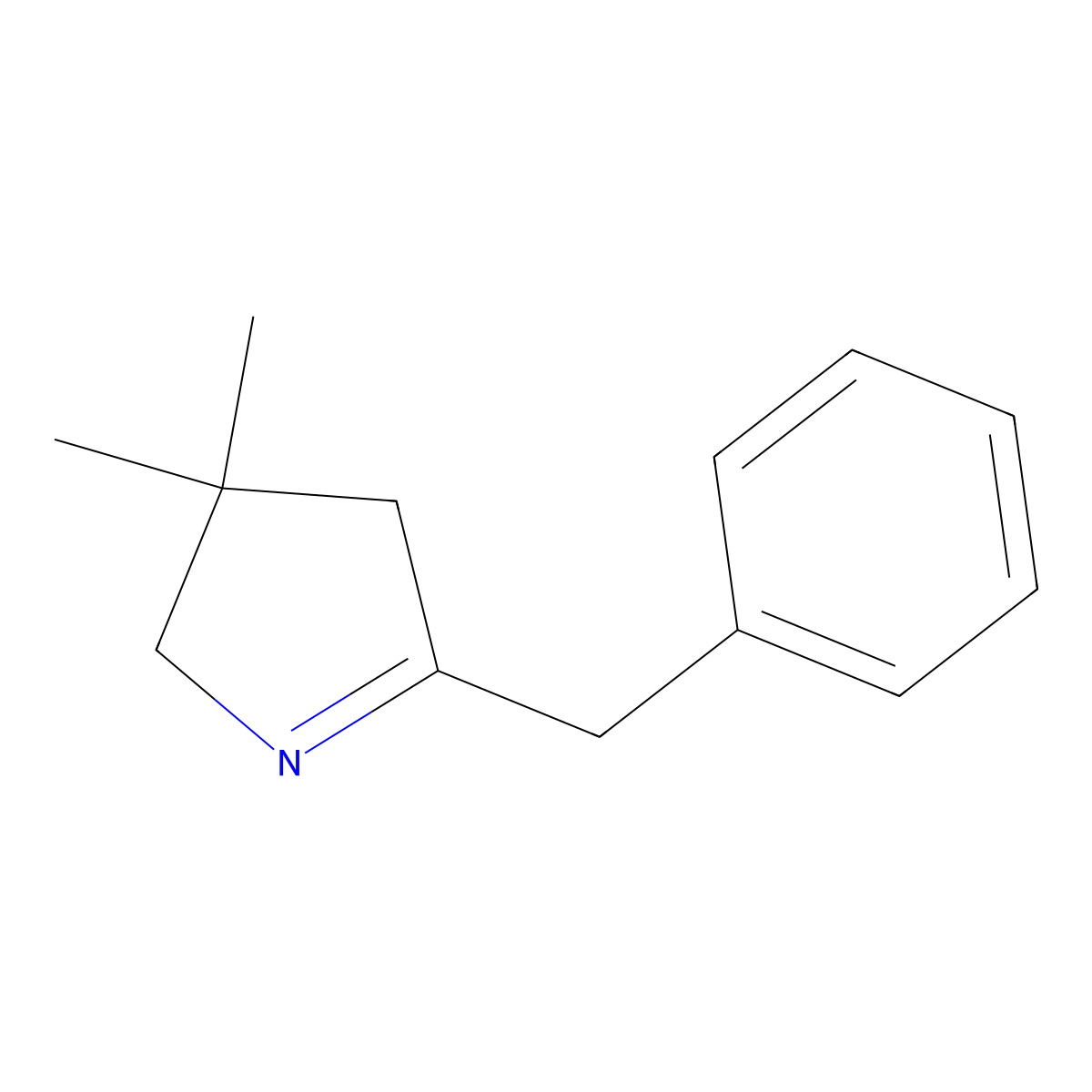 5-Benzyl-3,3-dimethyl-3,4-dihydro-2H-pyrrole molecular structure, CAS 116673-95-1