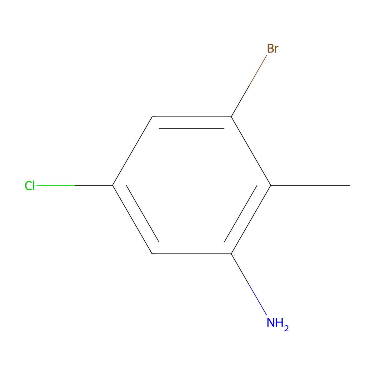3-Bromo-5-chloro-2-methylaniline molecular structure, CAS 1166756-72-4