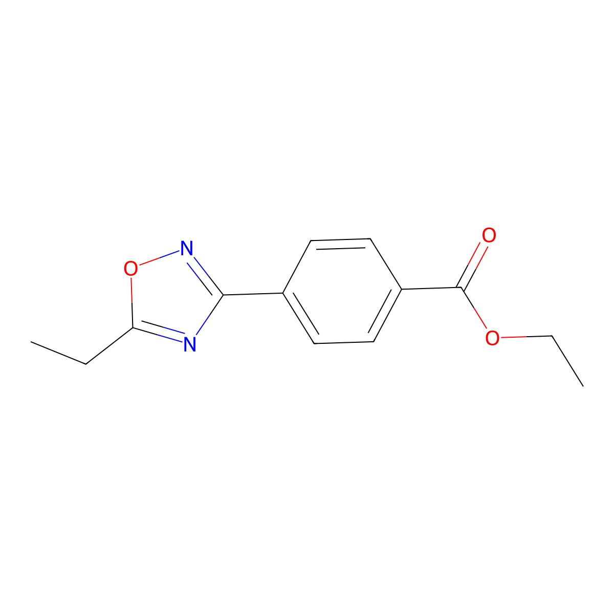 Ethyl 4-(5-ethyl-1,2,4-oxadiazol-3-YL)benzoate molecular structure, CAS 1166756-79-1