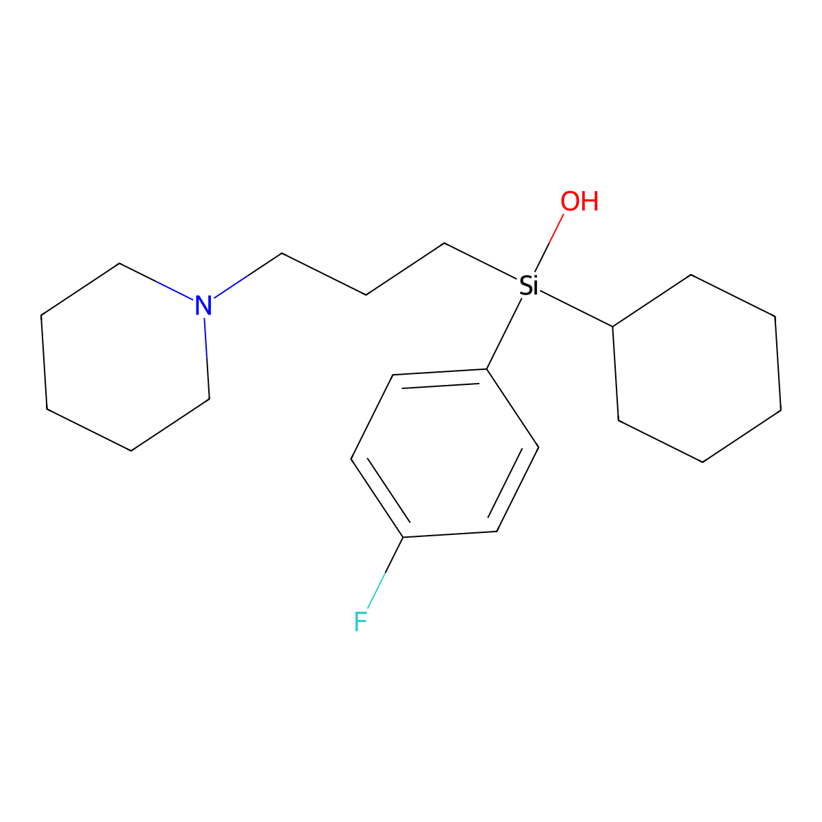 4-Fluorohexahydrosiladifenidol molecular structure, CAS 116679-83-5